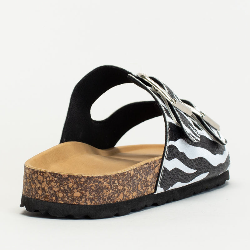 Double Buckle With Zebra Print