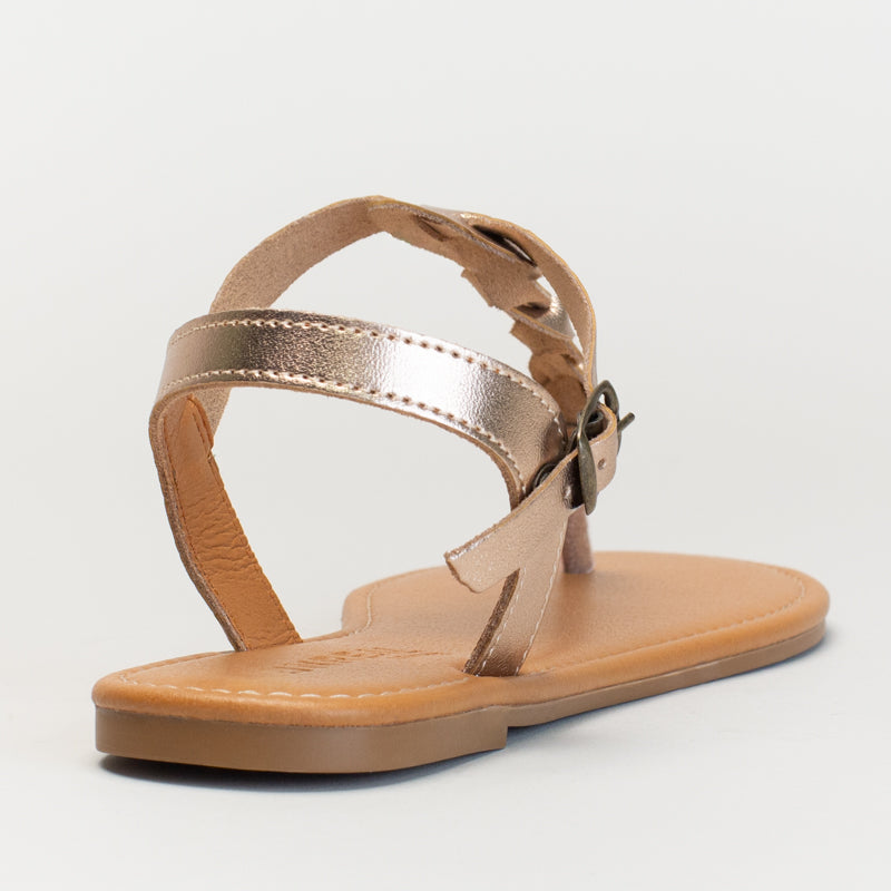 Platted Leather Thong Sandal