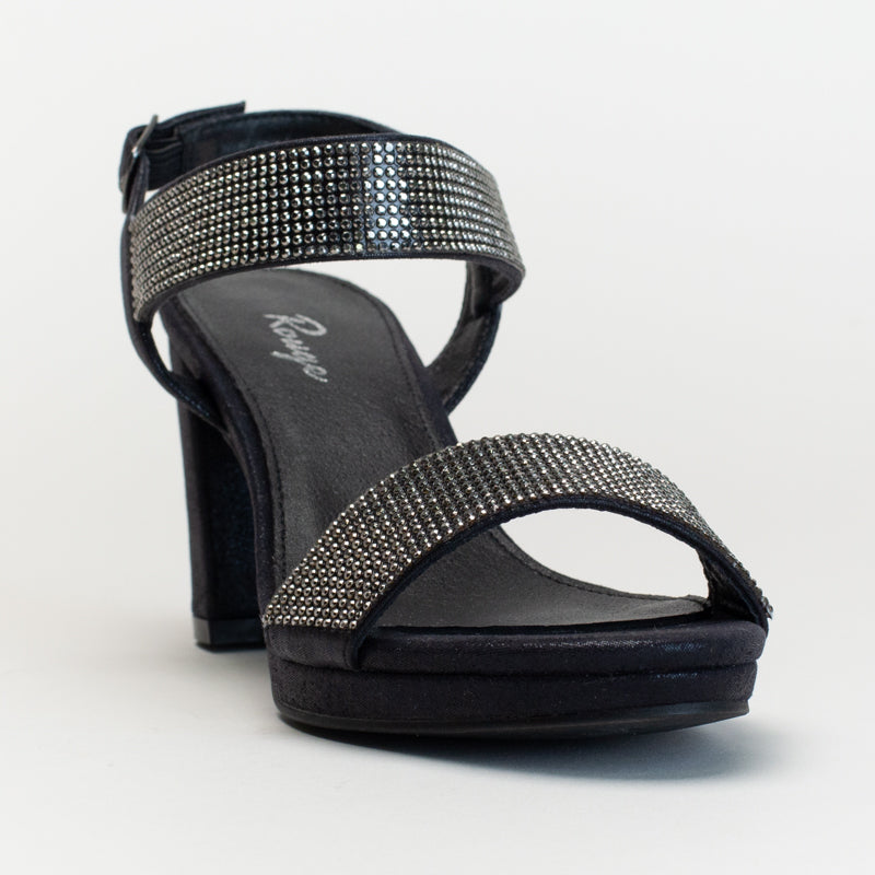 Ladies double diamante low platform