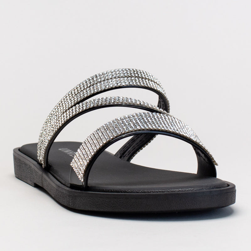 Asymmetrical Diamante Slide _ 166137