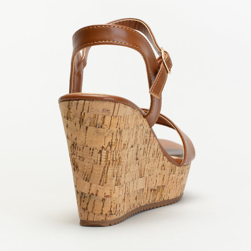 Cork Wedge With Ankle Strap