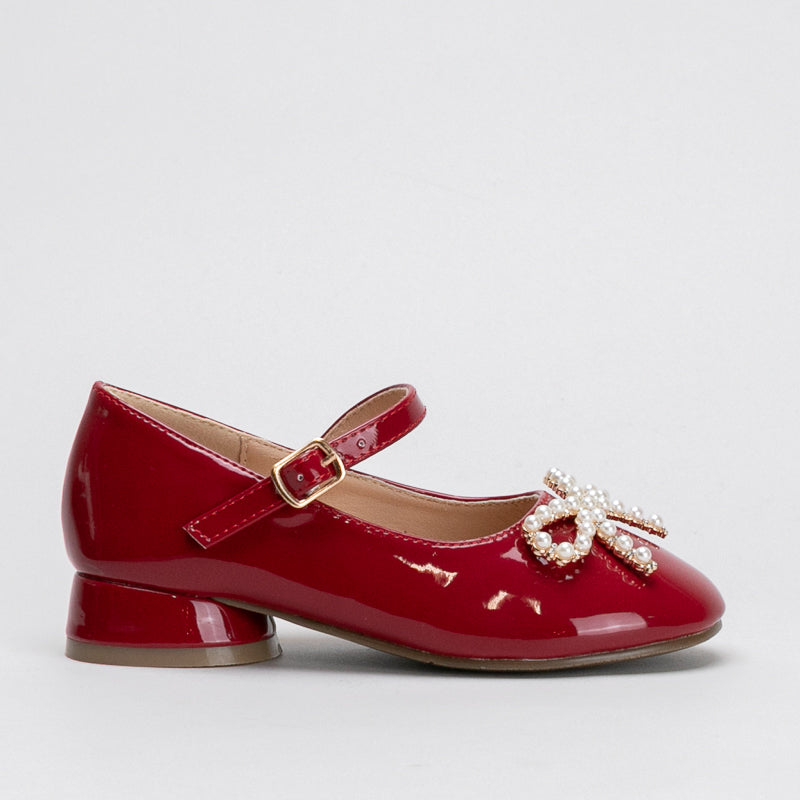 Heeled Pump With Bow