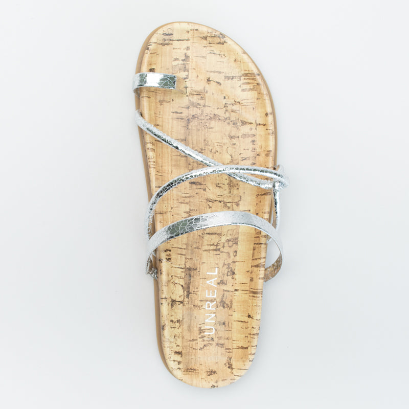 Slip On Cork Sock With Toe Ring Detail