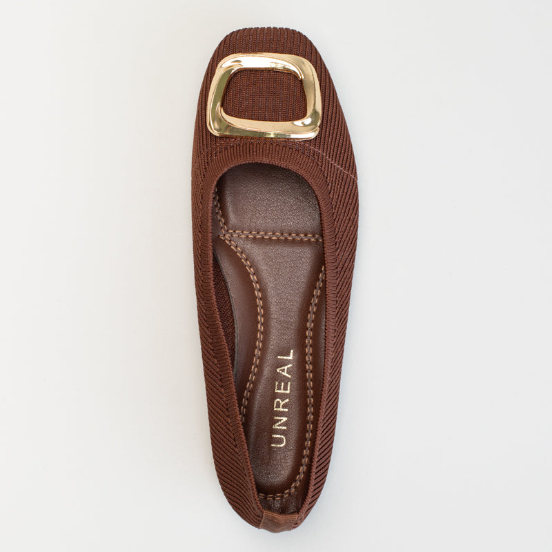 Ladies Square Trim Knit Pump