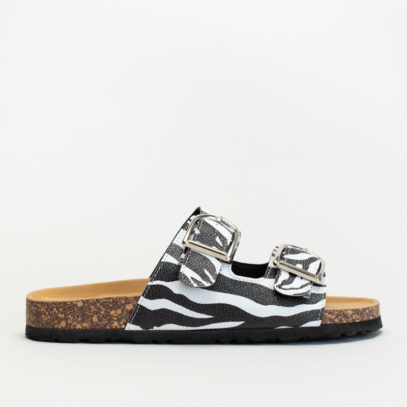 Double Buckle With Zebra Print