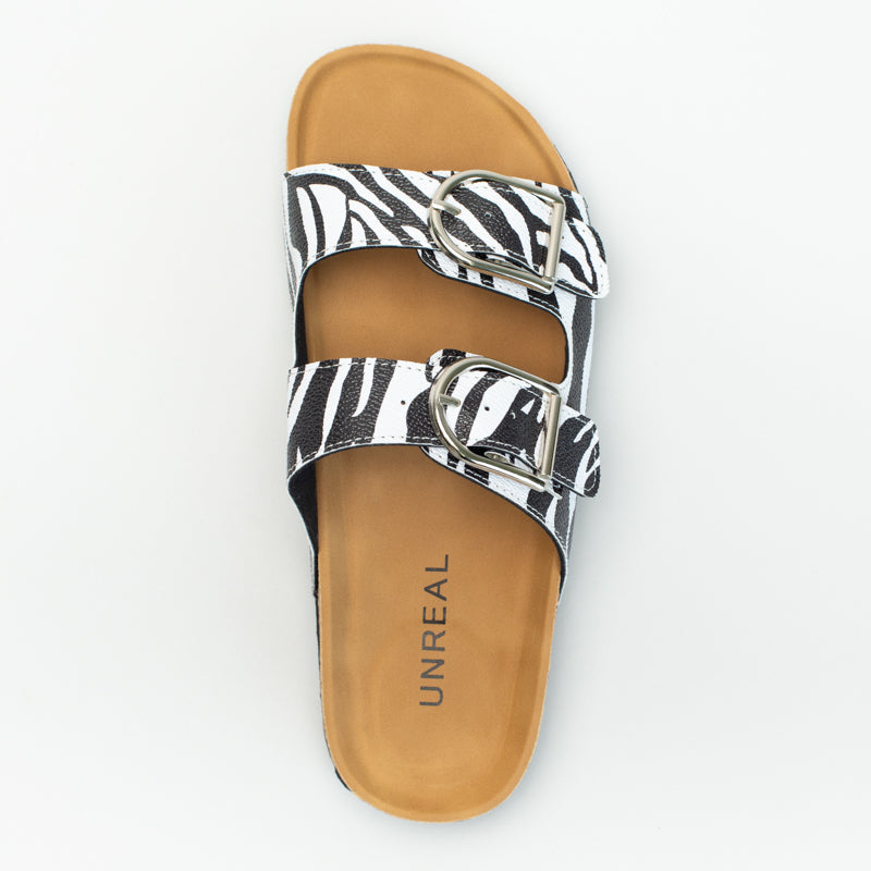 Double Buckle With Zebra Print