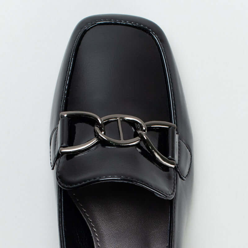 Sling Back Block Heel With Saddle Trim