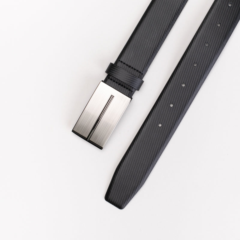 MENS SQUARE BUCKLE TEXTURED BELT