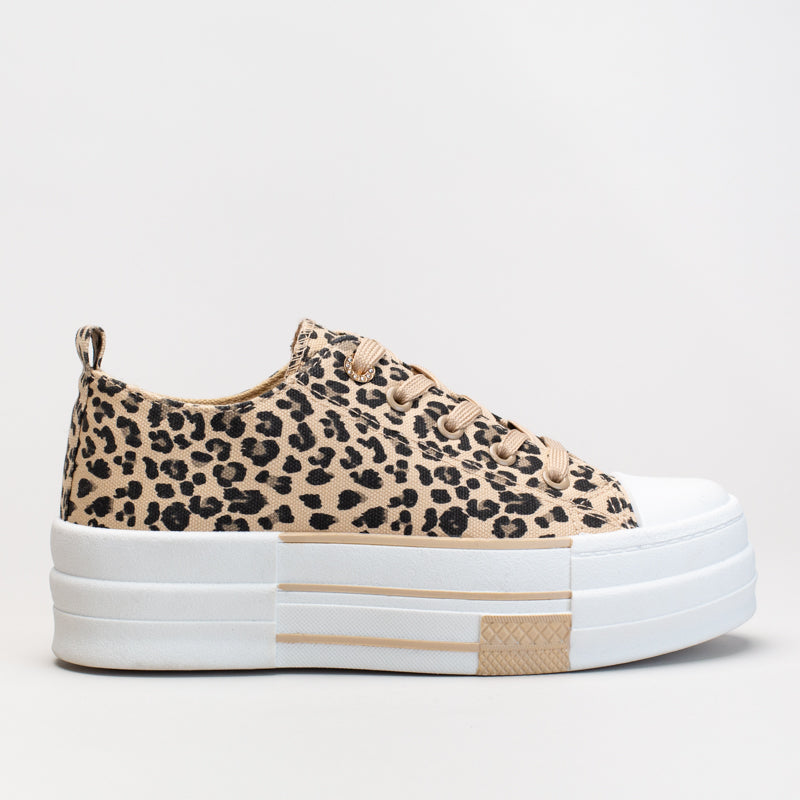 Animal Print Lace Up Platform Sneaker - Main Image