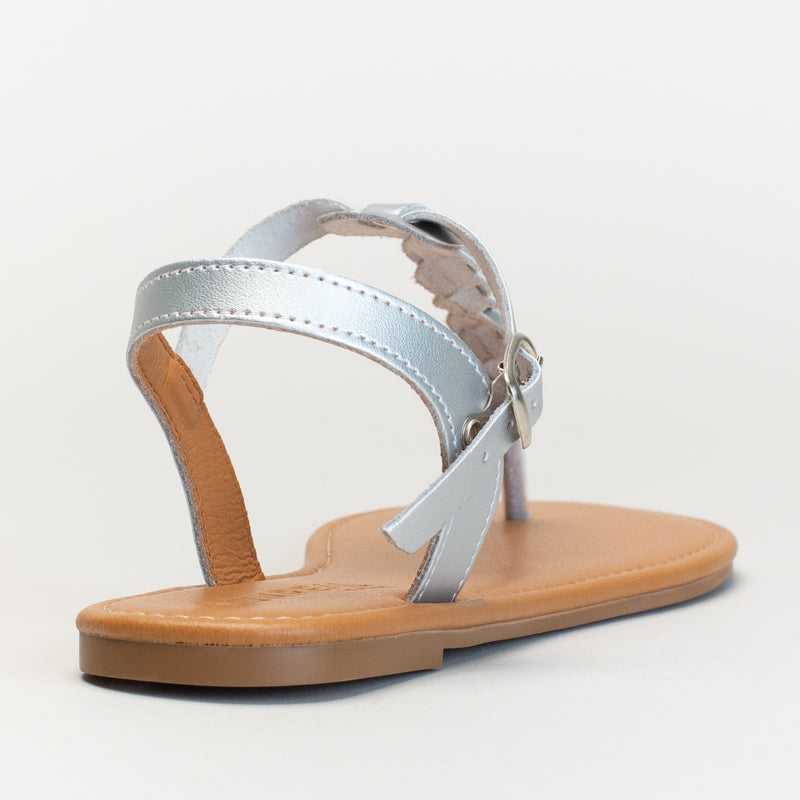 Platted Leather Thong Sandal