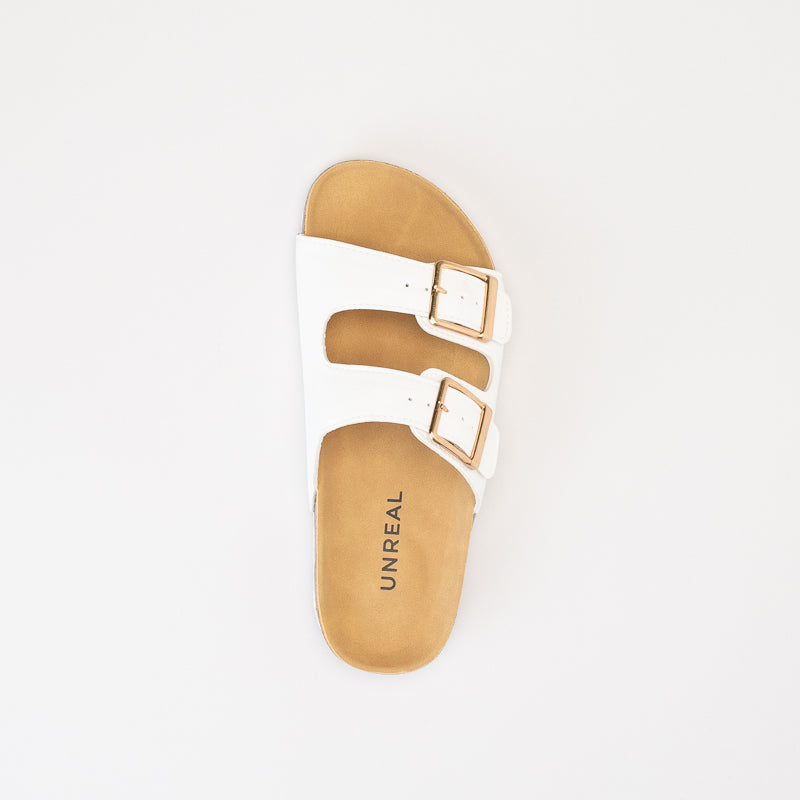 Double Buckle Footbed Mule Sandal