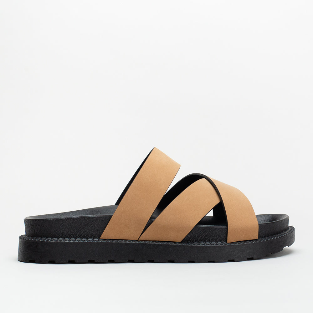 Footbed X-over Slide Sandal - Main Image