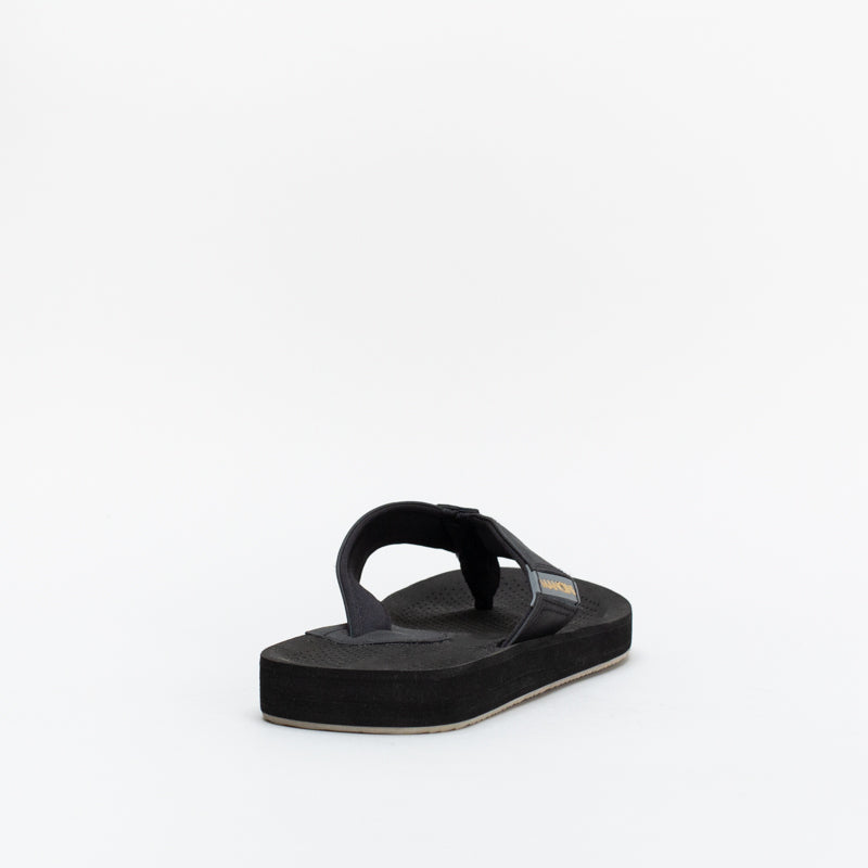 Mancini Men Footbed Black Pin Punch Thong _ 143105