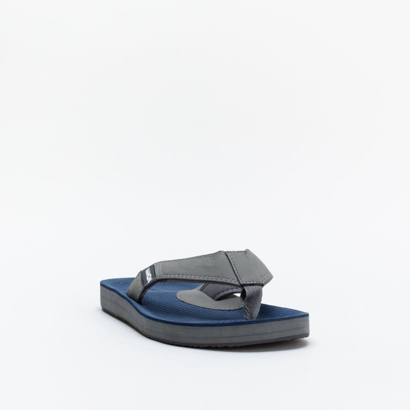 Mancini Men Footbed Black Pin Punch Thong _ 143105