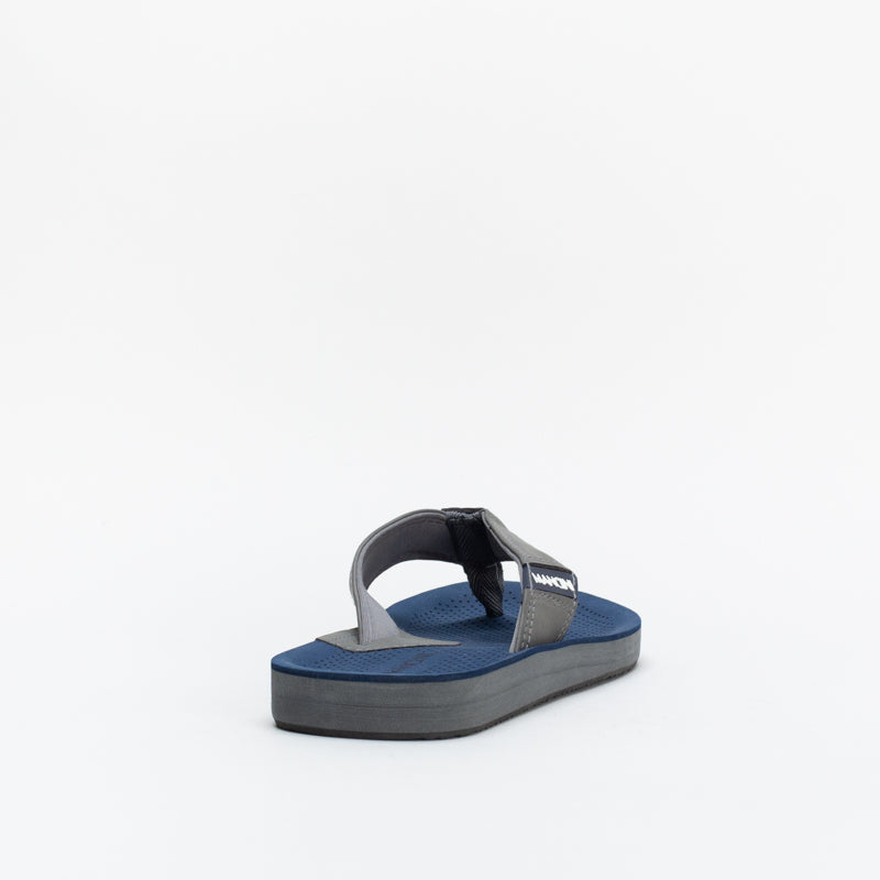 Mancini Men Footbed Black Pin Punch Thong _ 143105
