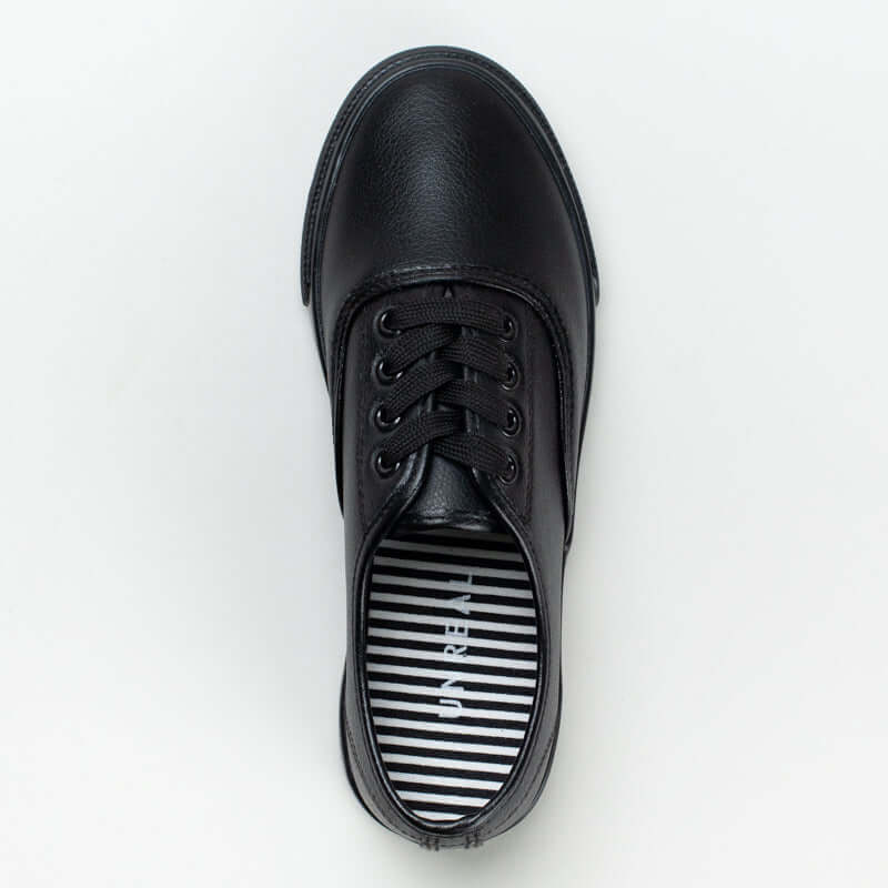 Unreal plimsoll lace-up sneaker with synthetic upper and stripe shoe sock detail, perfect for a sporty style.