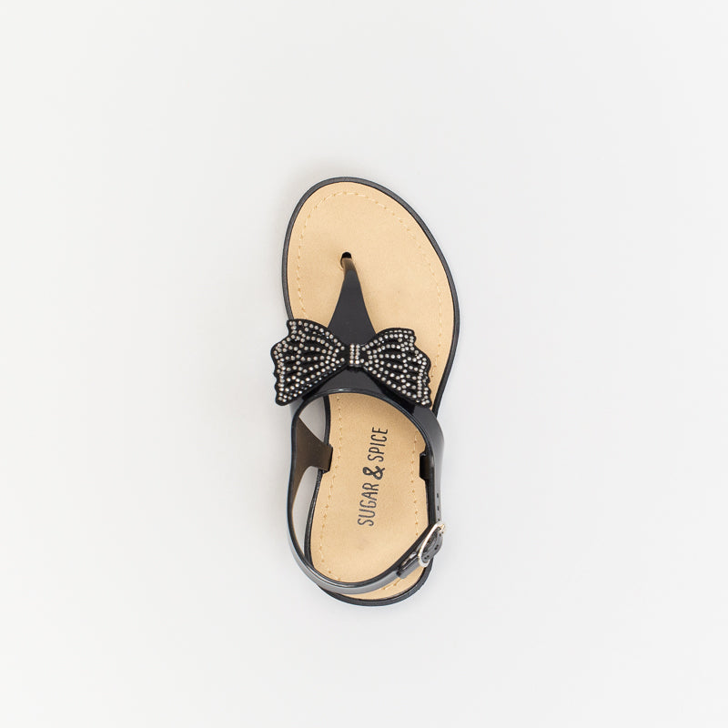 Older Girls Glitter Bow Wedge _ 141069