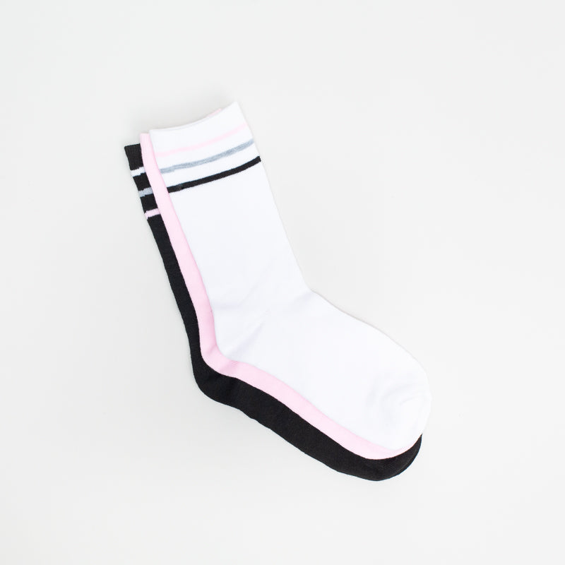 Ladies Stripe 3 Pack Socks _ 148135