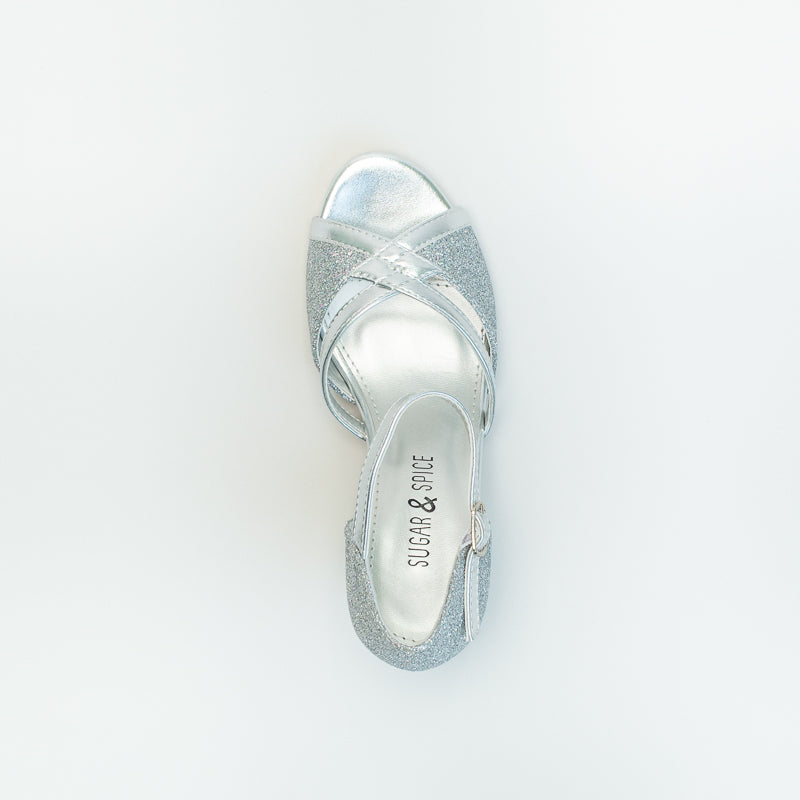 Older Girls Multi Glitter Party Heel _ 143035