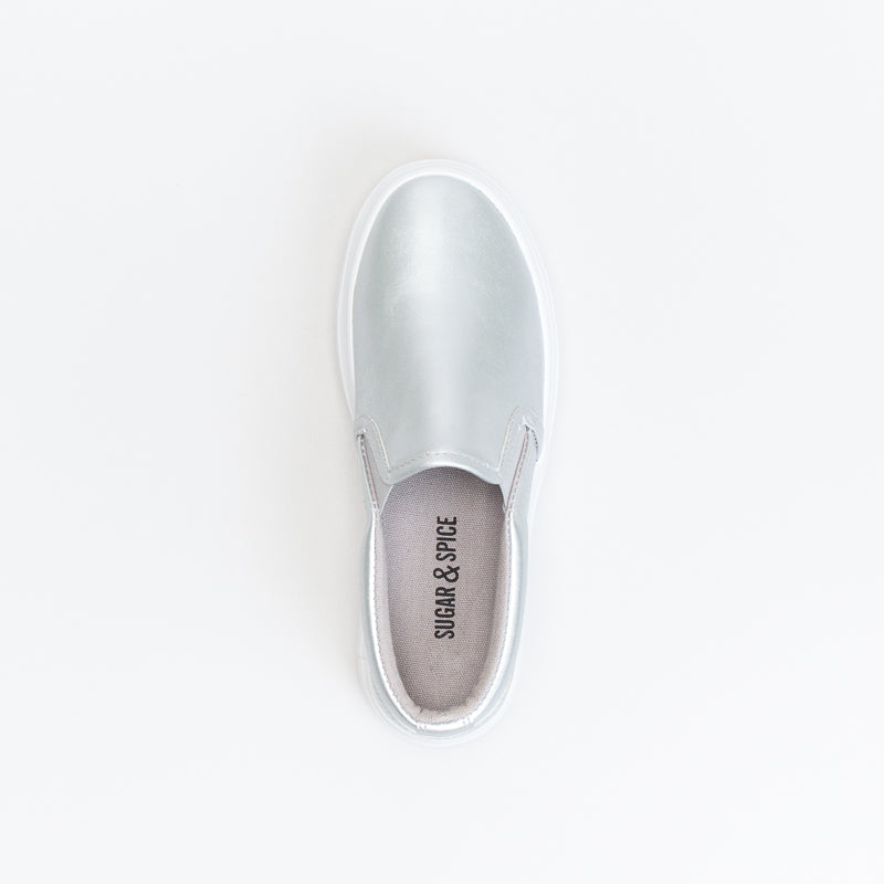 Older Girls Metallic Slip On Sneaker _ 142675