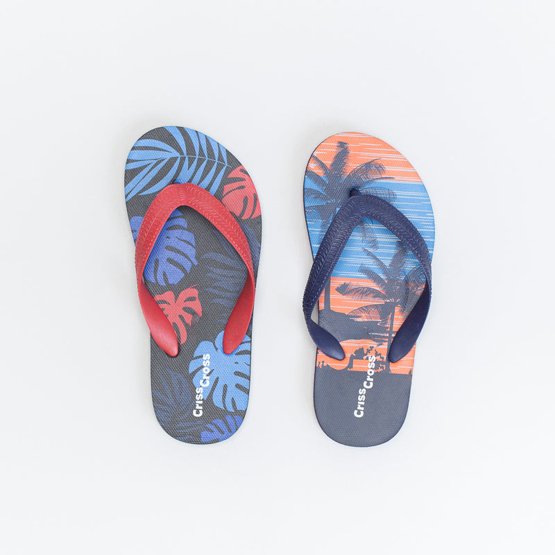 B Palm Print Pack Flip Flops Sizes : 11-5 _ 142920