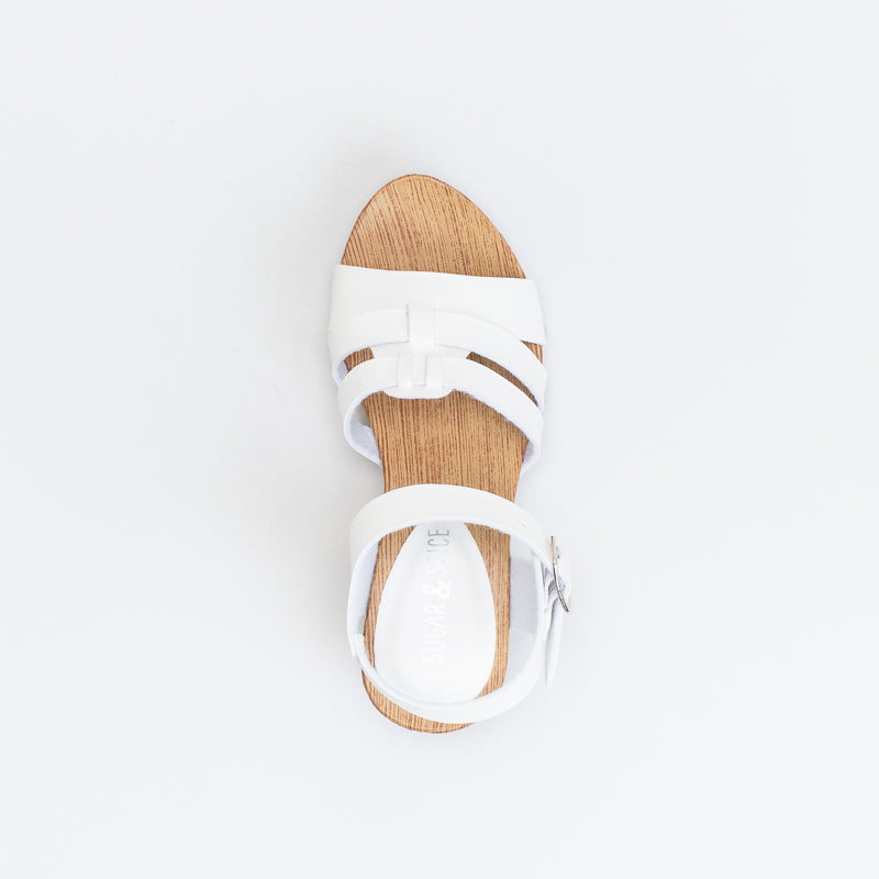 Older Girls Strappy Wood Sandal _ 141091