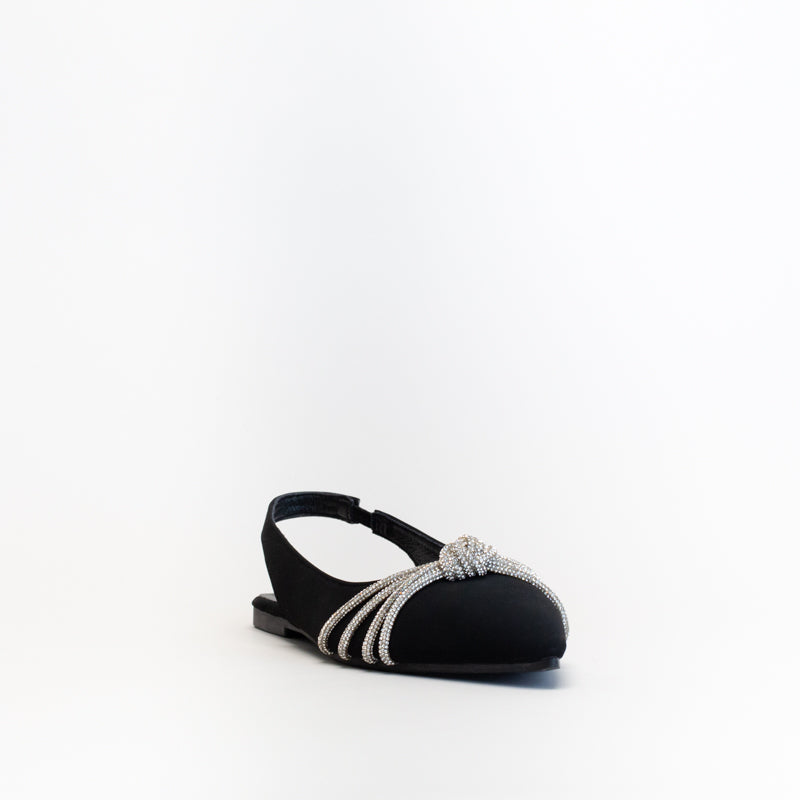 Unreal Women Pointy Sling Back With Diamante Knot _ 150819