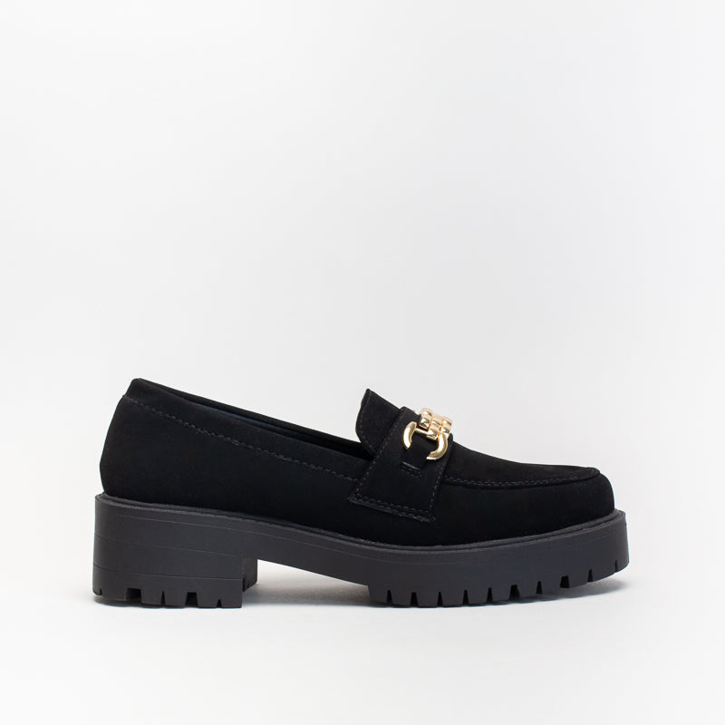 Unreal Women Chunky Loafer With Gold Trim _ 140497