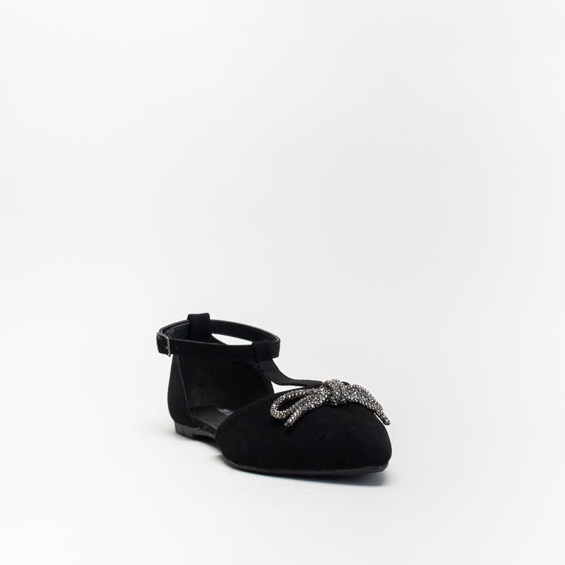 Unreal Women Diamante Bow T-Bar Pointy Shoe _ 140493