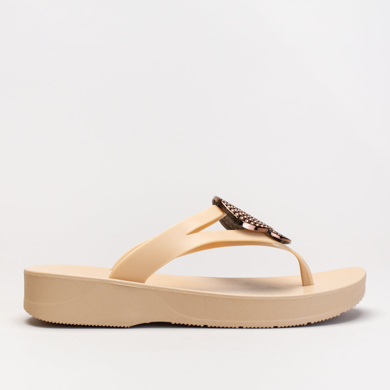 Wedge Thong Sandal With Trim _ 166251