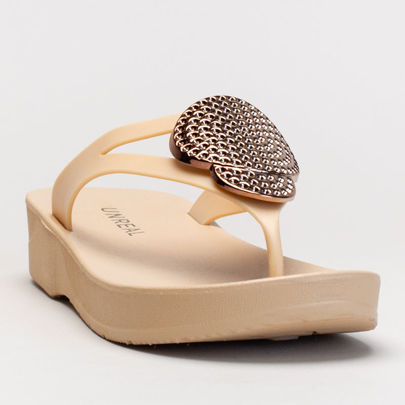 Wedge Thong Sandal With Trim _ 166251
