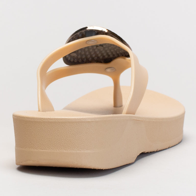 Wedge Thong Sandal With Trim _ 166251
