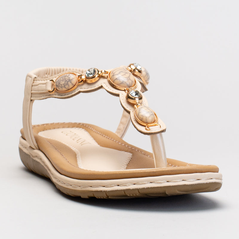 Comfort Thong Sandal With Stone Detail _ 165957