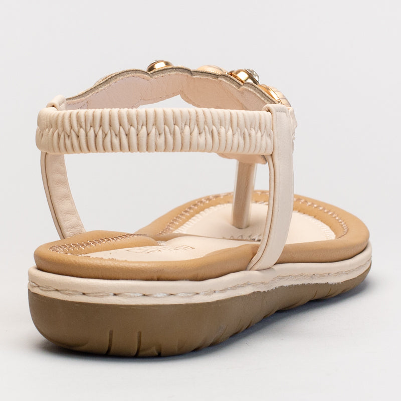 Comfort Thong Sandal With Stone Detail _ 165957