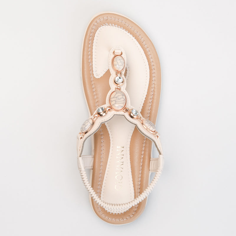 Comfort Thong Sandal With Stone Detail _ 165957