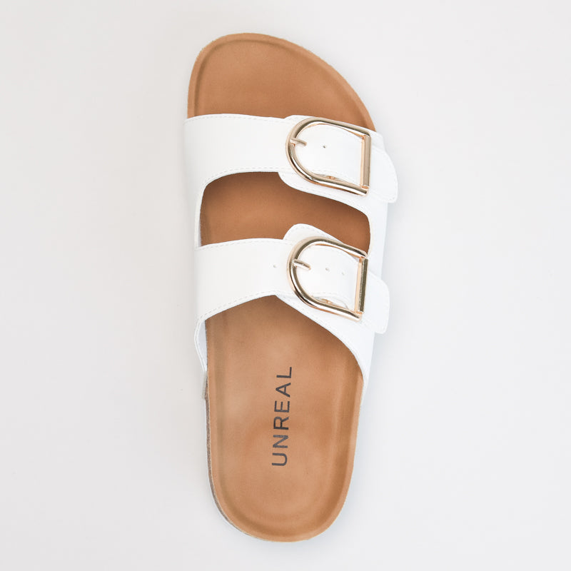 Double Buckle Footbed Mule Sandal _ 166064