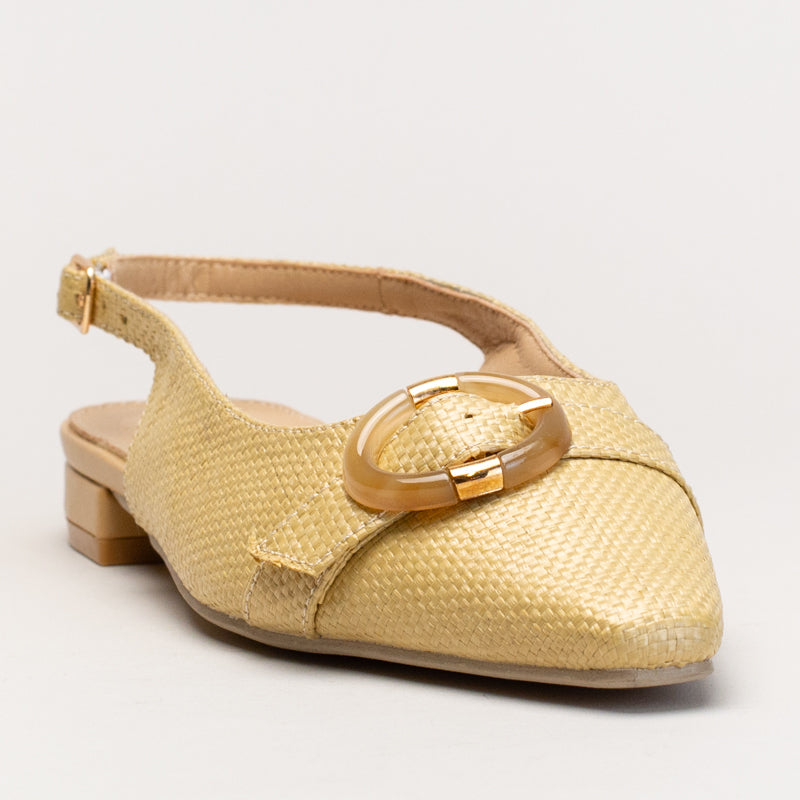 Rafia look flat sling back _ 167770