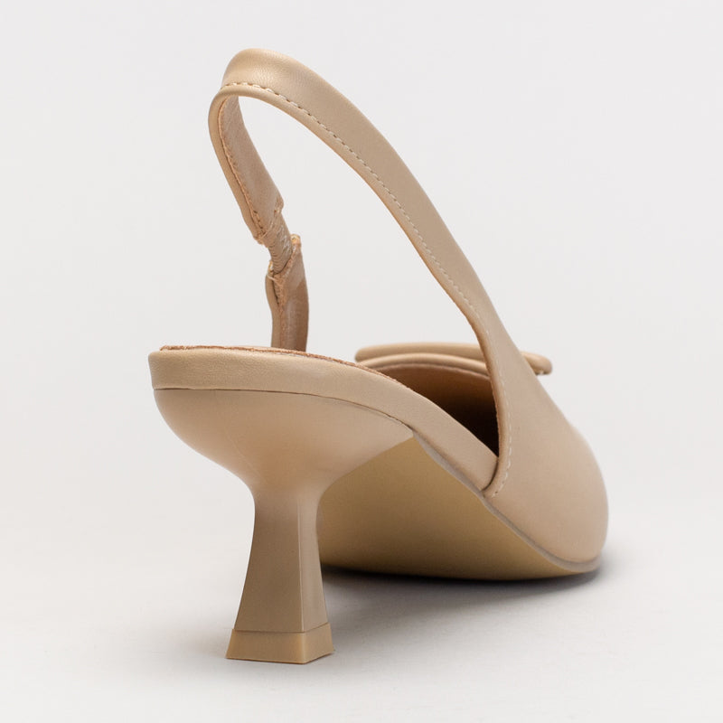 Kitten heel slingback with self colour trim _ 161883