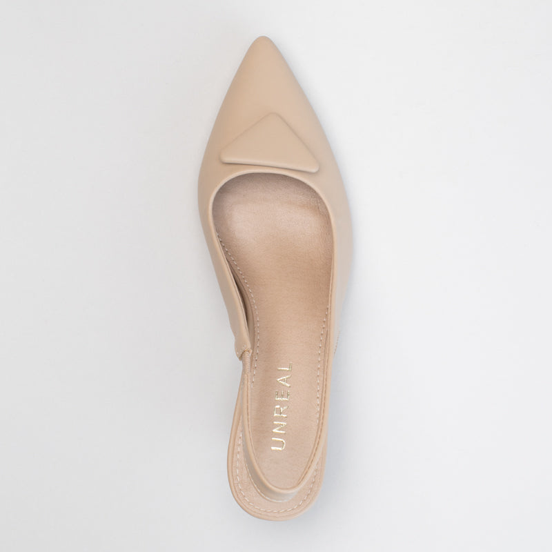 Kitten heel slingback with self colour trim _ 161883