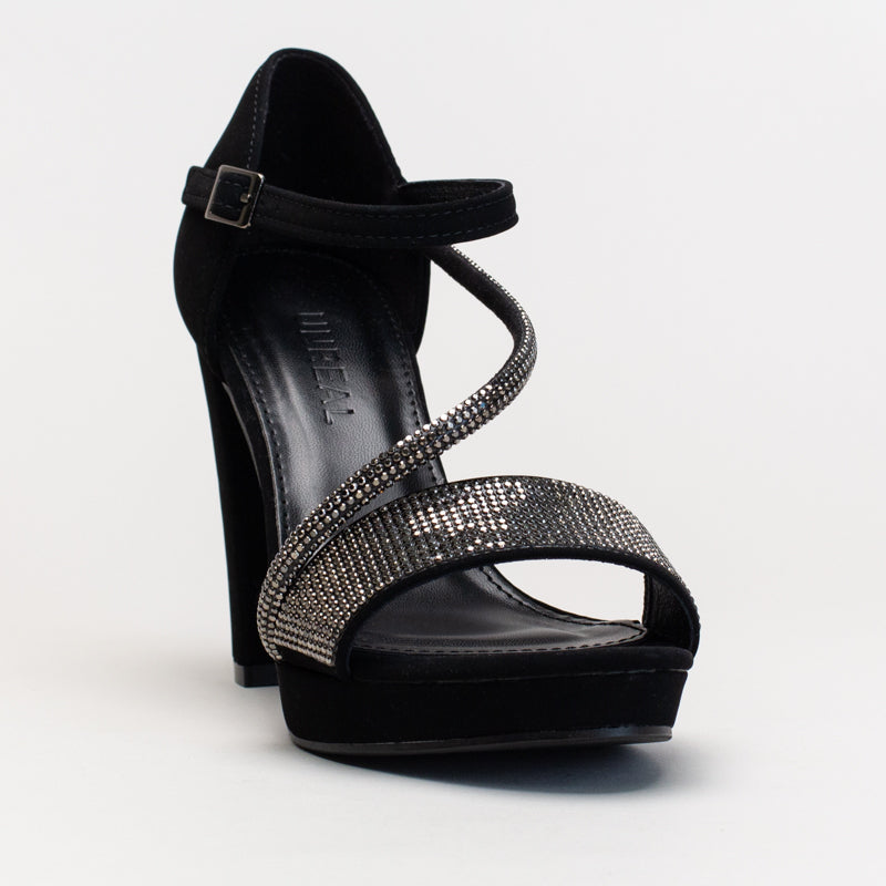 Platform Assymetrical Diamante Heel _ 166253