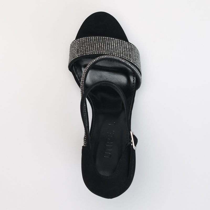 Platform Assymetrical Diamante Heel _ 166253