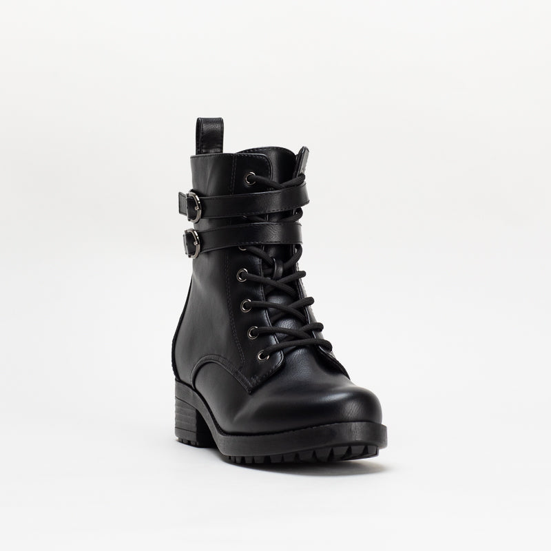 Unreal Women Double Strap Military Boot _ 135605