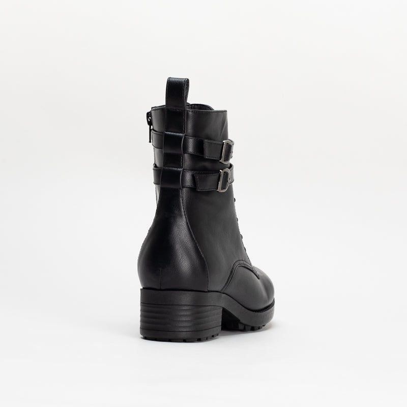 Unreal Women Double Strap Military Boot _ 135605