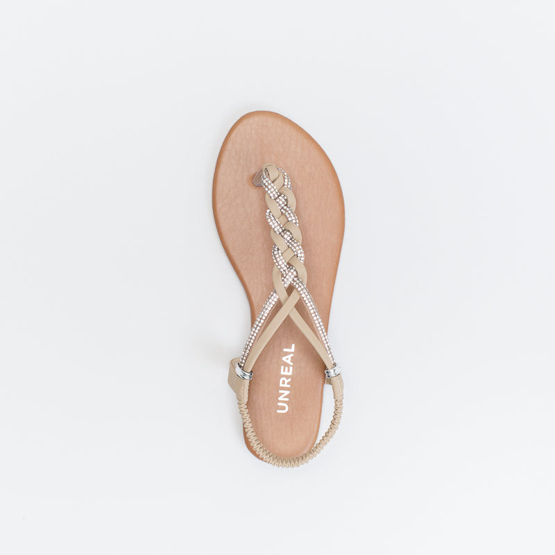 Unreal Women Sq Metal Trim Essential Flat Sandal _ 140478