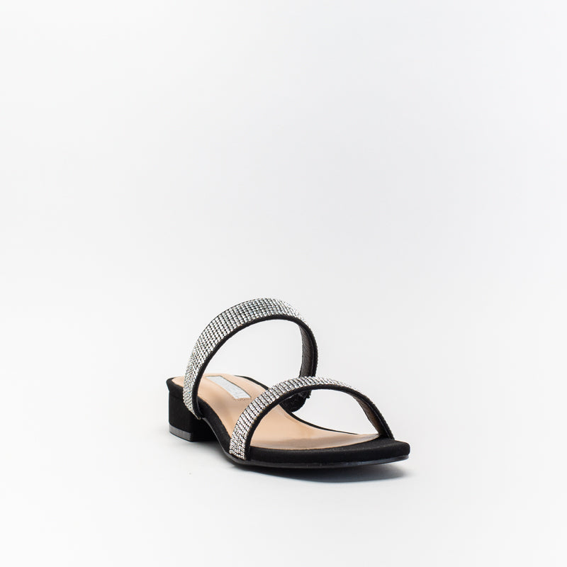 Unreal Women Diamante Two Strap Mule Flat _ 140620