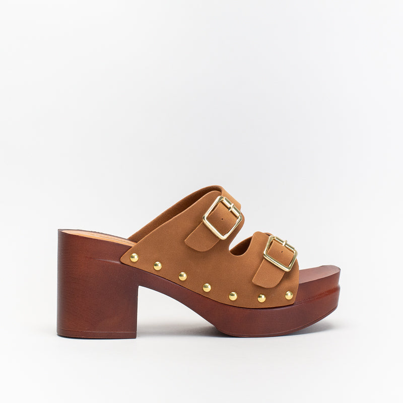 Unreal Women Platform Wood Look Mule _ 140622
