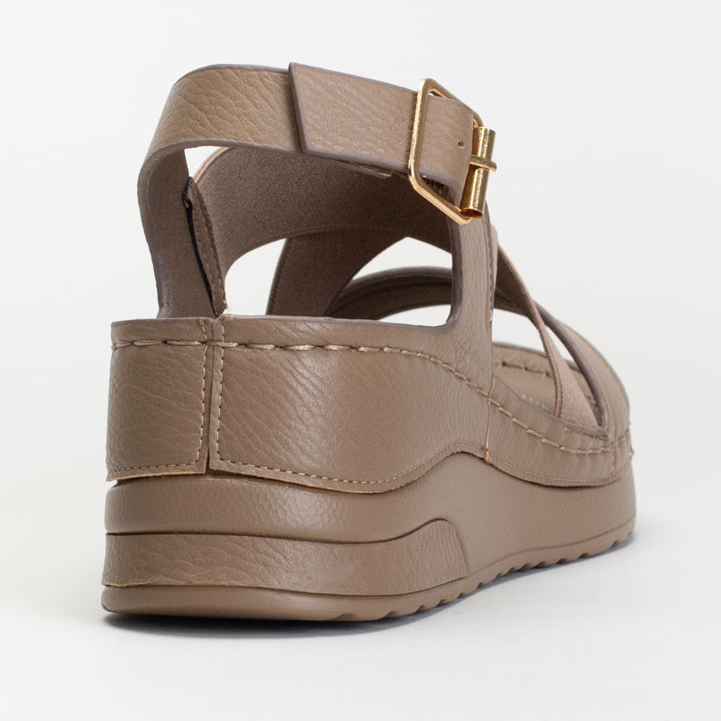Pc Cross Over Elasticated Wedge _ 166360