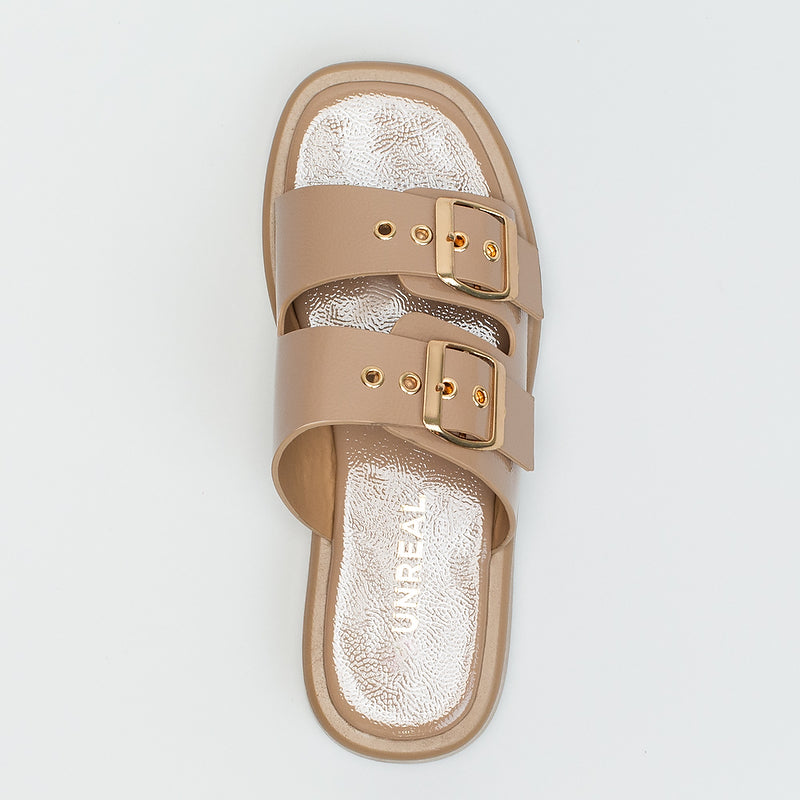 Double Buckle Flatform Slide _ 160060