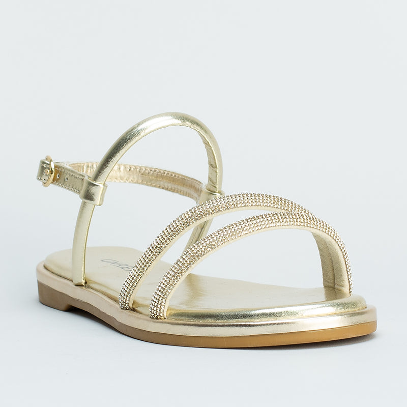 Metallic Tubular Flat Sandal _ 160943