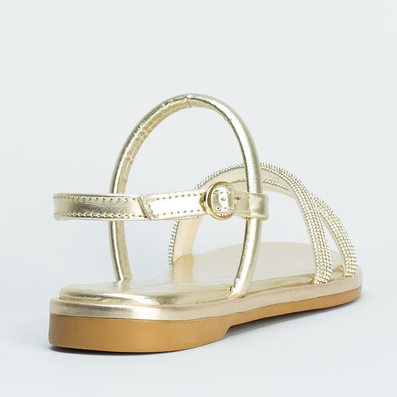 Metallic Tubular Flat Sandal _ 160943